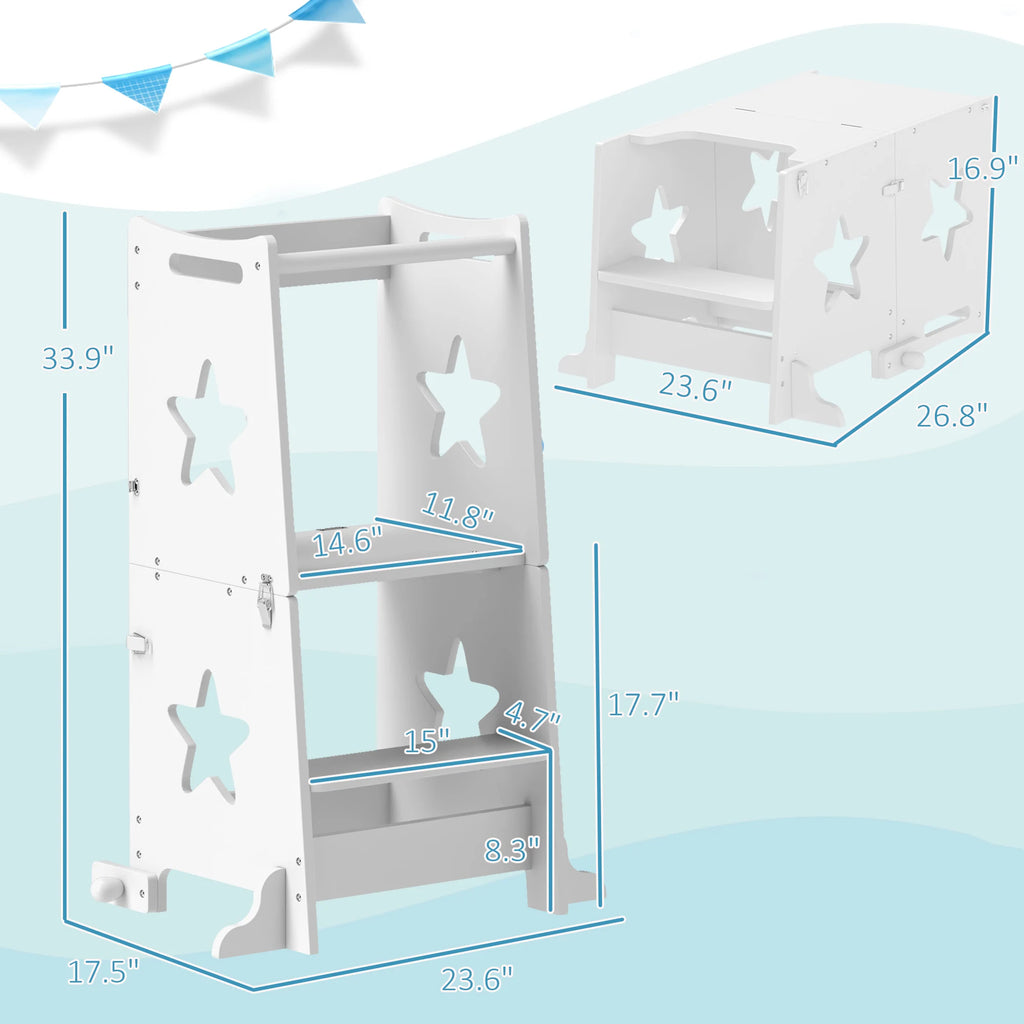 2-in-1 Toddler Learning Tower and Table Set
