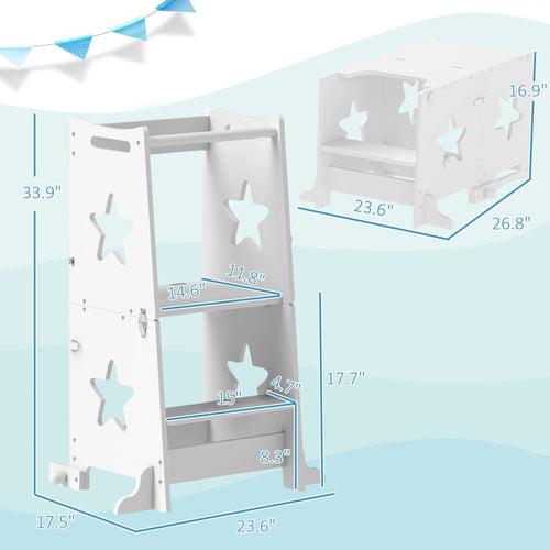 2-in-1 Toddler Learning Tower and Table Set