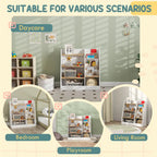 31.5" Kids Bookshelf and Toy Storage Organizer with 4-Tier Book Rack