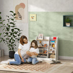 31.5" Kids Bookshelf and Toy Storage Organizer with 4-Tier Book Rack