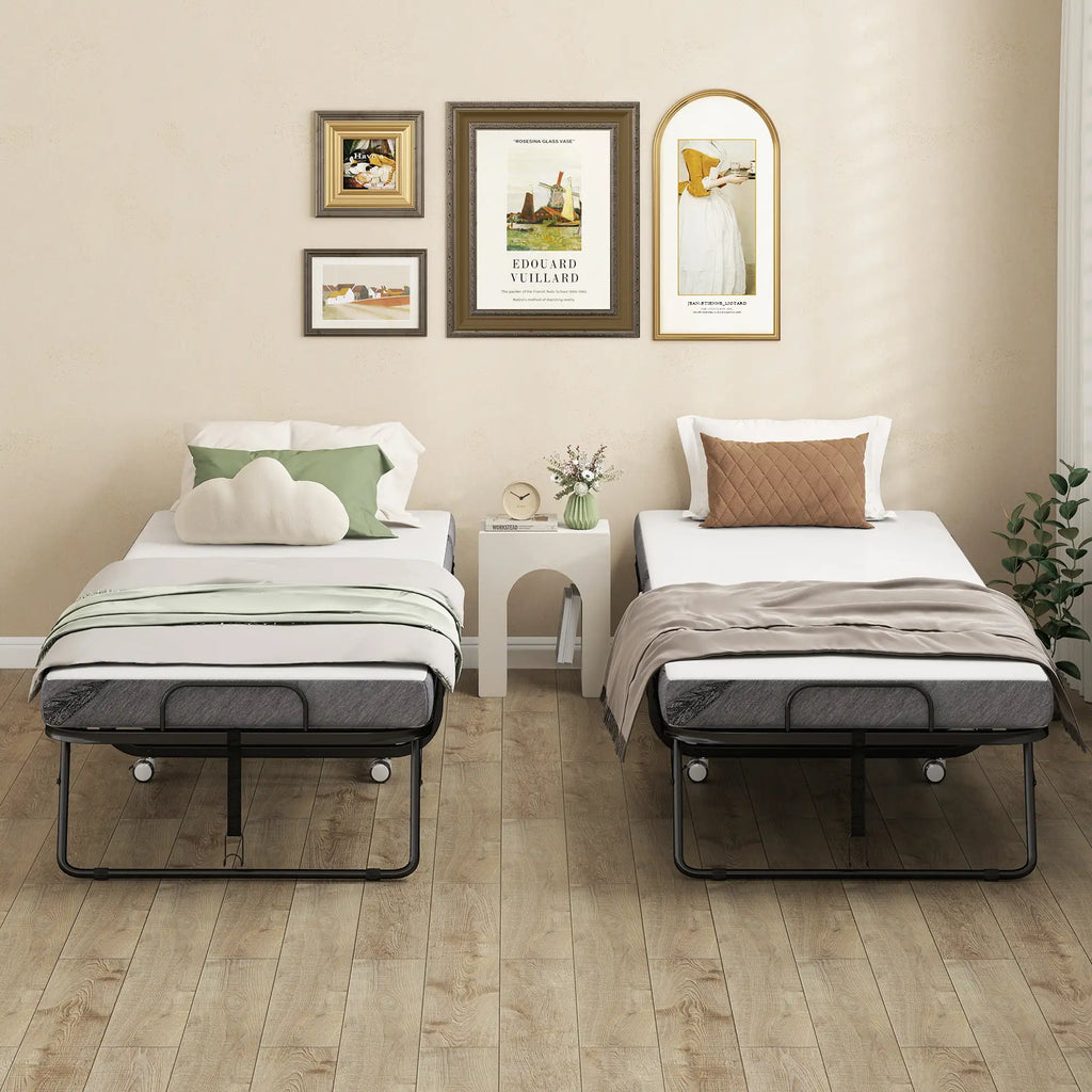 79" Long Twin Folding Bed with 4" Foam Mattress