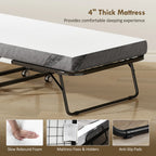 79" Long Twin Folding Bed with 4" Foam Mattress
