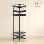 70.9" Corner Hall Tree with 8 Movable Hooks, 2 Shelves & 2-Tier Shoe Storage Rack