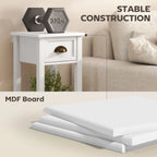 Narrow 2-Tier Side Table with Drawer and Open Storage Shelf