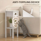 Narrow 2-Tier Side Table with Drawer and Open Storage Shelf