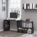 47.25" 360° Rotating L-Shaped Corner Desk with Storage Shelves