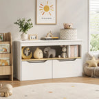 31.5" Kids Toy Storage Organizer with Open Shelf and 2 Drawers