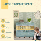 31.5" Kids Toy Storage Organizer with Open Shelf and 2 Drawers