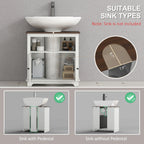 Modern Farmhouse Under-Sink Bathroom Cabinet with Double Doors and Open Shelf