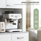 71" Tall Kitchen Pantry Cabinet with Microwave Stand, 6 Doors, Drawer and 3 Adjustable Shelves