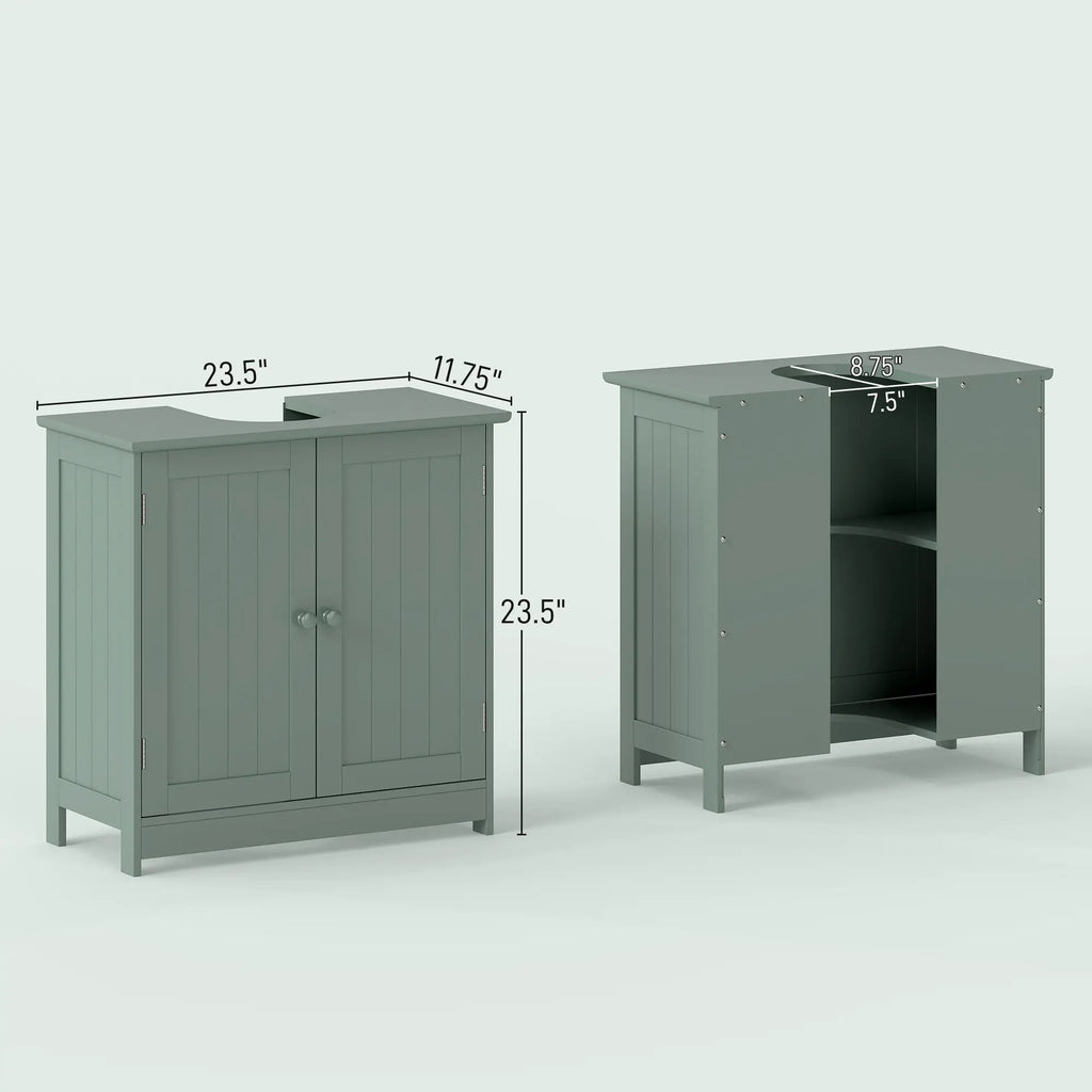 Under-Sink Bathroom Cabinet with Double Doors and Adjustable Shelf