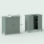 Under-Sink Bathroom Cabinet with Double Doors and Adjustable Shelf