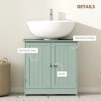 Under-Sink Bathroom Cabinet with Double Doors and Adjustable Shelf