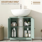 Under-Sink Bathroom Cabinet with Double Doors and Adjustable Shelf