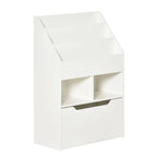 35.5" Kids Bookcase with 3 Display Shelves, 2 Cubby Compartments and Mobile Toy Drawer