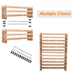 72-Bottle 6-Tier Stackable Wooden Wine Rack with Modular Storage Shelves