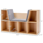 40.5" Kids 6-Cubby Bookcase with Cushioned Reading Nook and Storage Bench