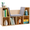 40.5" Kids 6-Cubby Bookcase with Cushioned Reading Nook and Storage Bench