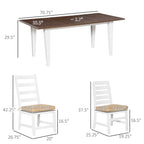 7-Piece Outdoor Patio Dining Set with Rectangular Table, 2 High-Back Chairs