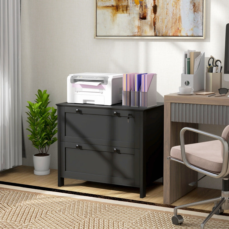28.3" Lockable 2-Drawer Lateral File Cabinet with Adjustable Hanging Bars for Letter, A4 and Legal Files