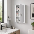 Lockable 3-Tier Steel Medicine Cabinet with 2 Keys