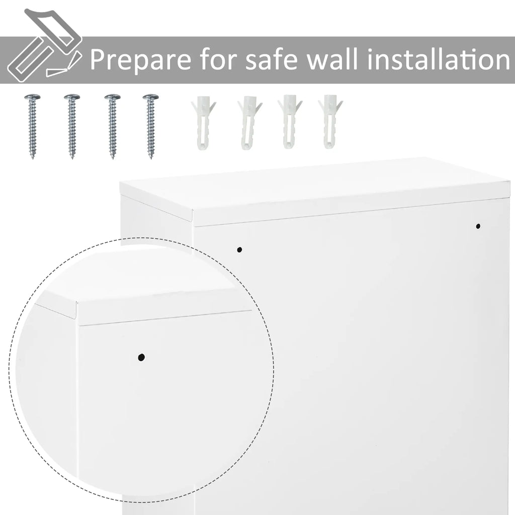 Lockable 3-Tier Steel Medicine Cabinet with 2 Keys