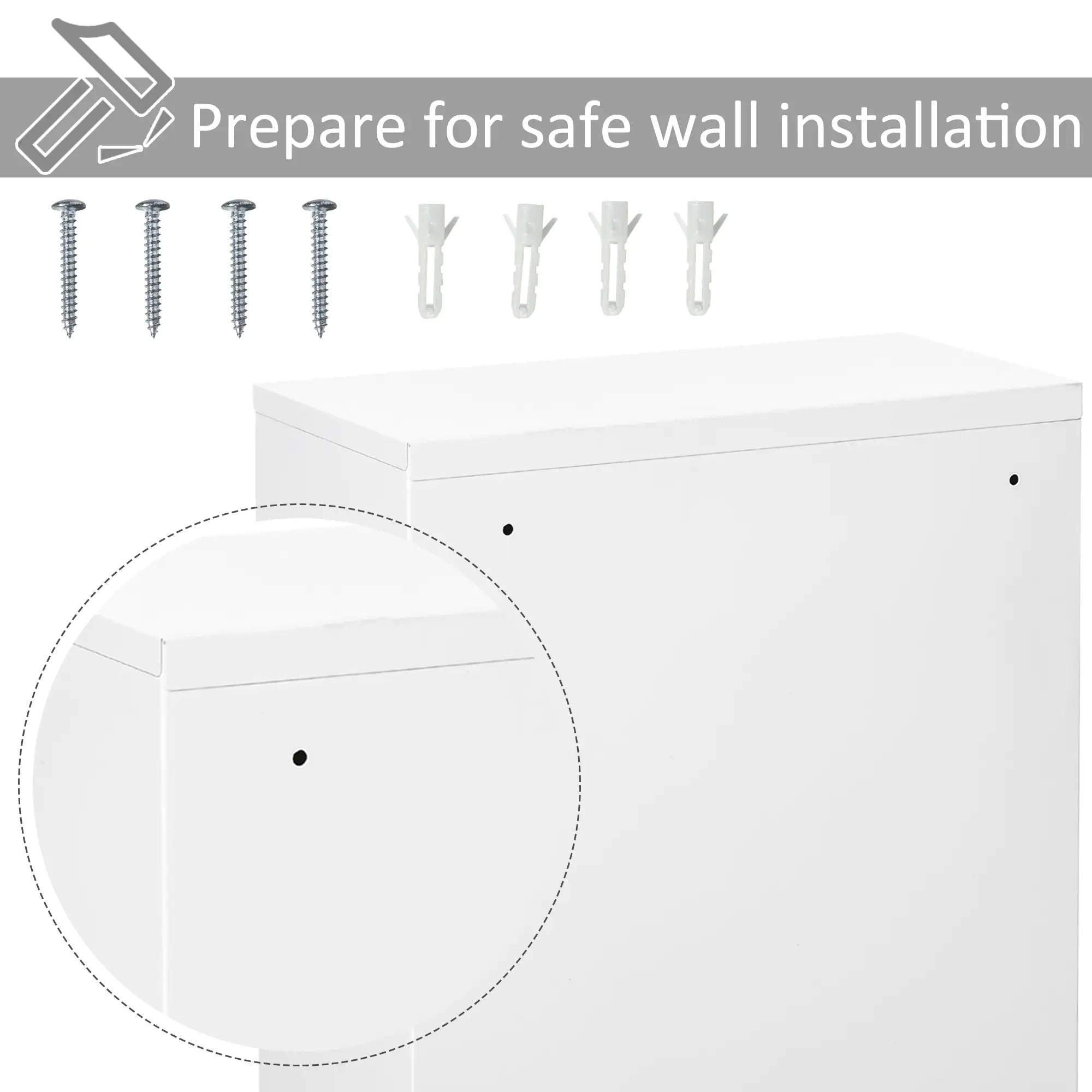 Lockable 3-Tier Steel Medicine Cabinet with 2 Keys