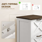 29.5" Rustic Farmhouse 2-Drawer Vertical File Cabinet for Letter and A4 Files