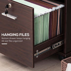 34" Mobile Lateral File Cabinet and Printer Stand with Lockable Drawer, Open Shelves and Casters