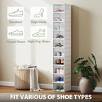 10-Pack Foldable Stackable Shoe Storage Boxes with Clear Drop-Front Doors, Fits Up to Men’s Size 10
