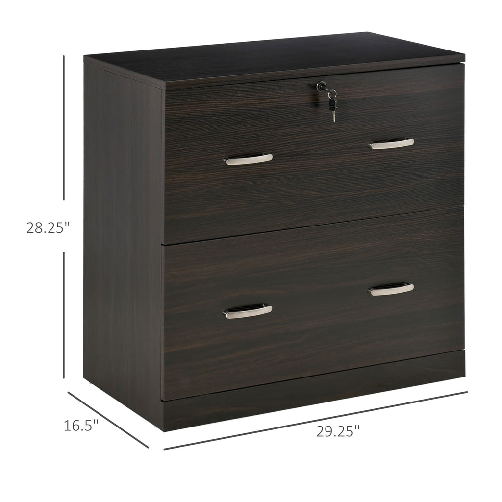 28.25" Lockable 2-Drawer Lateral File Cabinet with Hanging Bars and Two Keys