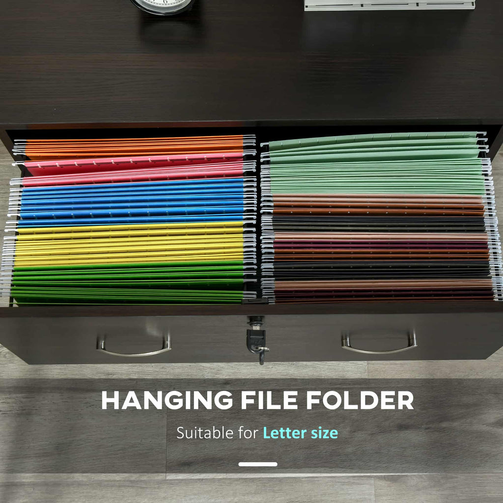 28.25" Lockable 2-Drawer Lateral File Cabinet with Hanging Bars and Two Keys