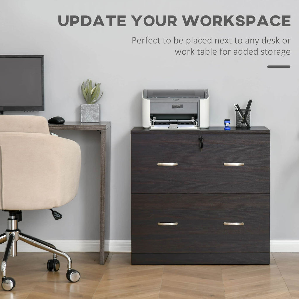 28.25" Lockable 2-Drawer Lateral File Cabinet with Hanging Bars and Two Keys