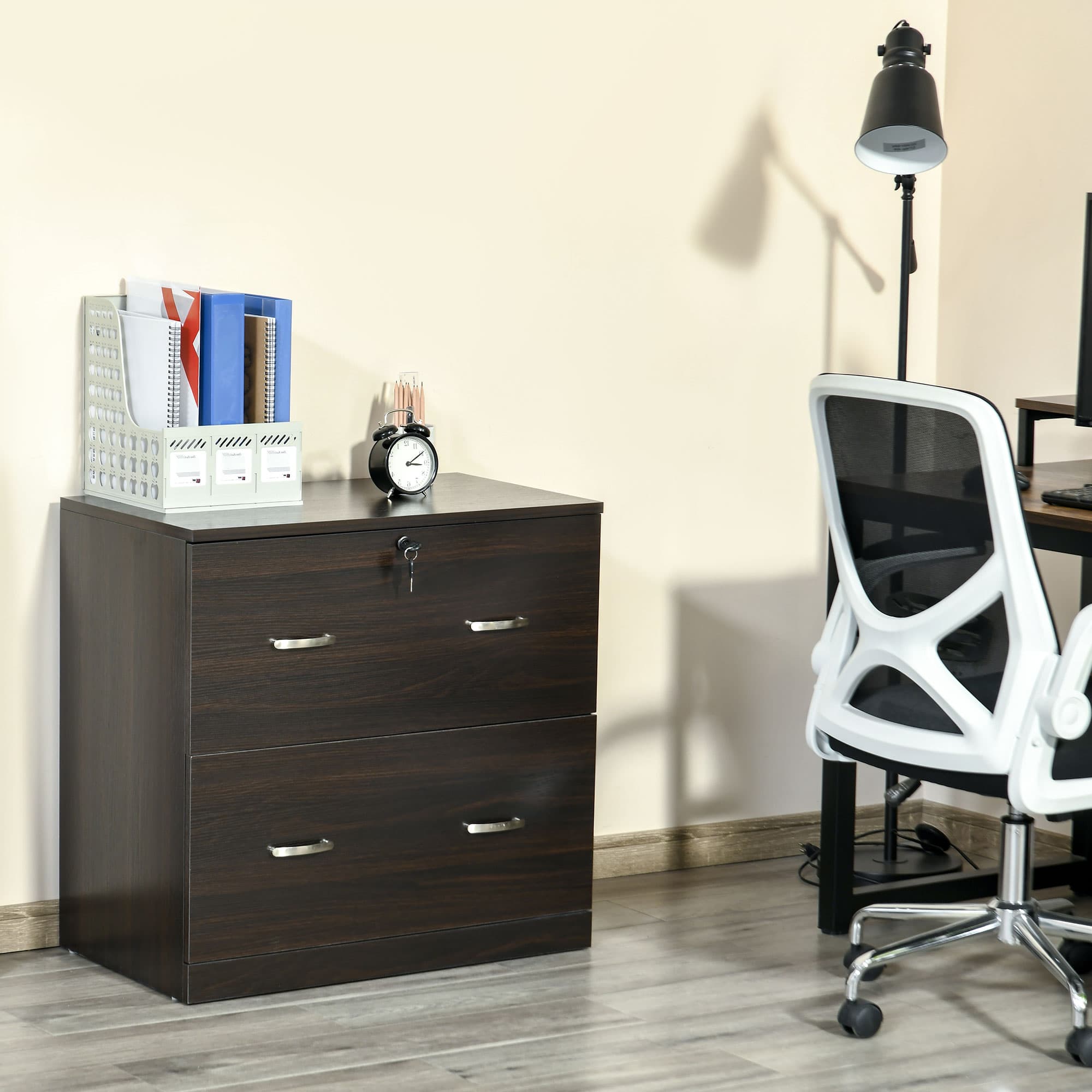 28.25" Lockable 2-Drawer Lateral File Cabinet with Hanging Bars and Two Keys