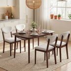 47.2" 5-Piece Mid-Century Dining Set with Upholstered Chairs for 4