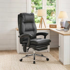 6-Point Massage Executive Office Chair with Reclining Back and Retractable Footrest