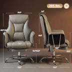 6-Point Massage Executive Office Chair with 155° Recline and Retractable Footrest