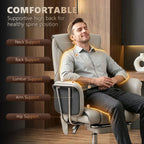 6-Point Massage Executive Office Chair with 155° Recline and Retractable Footrest