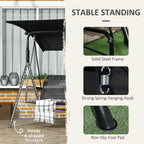 67.75" 3-Person Outdoor Patio Swing with Adjustable Canopy and Cushioned Seat