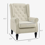 Tufted Wingback Accent Chair with Rolled Arms