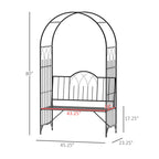 80" Metal Garden Arbor Bench with Dual Trellises for Climbing Plants