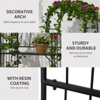 80" Metal Garden Arbor Bench with Dual Trellises for Climbing Plants