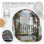 80" Metal Garden Arbor Bench with Dual Trellises for Climbing Plants