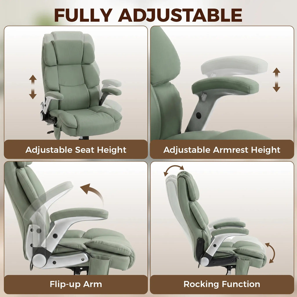 Big and Tall Ergonomic Office Chair with Adjustable Airbag Lumbar Support and Flip-Up Arms