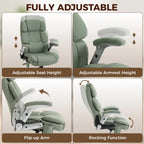 Big and Tall Ergonomic Office Chair with Adjustable Airbag Lumbar Support and Flip-Up Arms