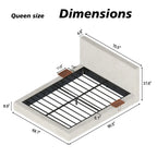 Queen Size Sherpa Cloud Platform Bed with Adjustable Sliding Side Tables