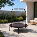 40" Foldable Mini Fitness Trampoline with Adjustable Safety Handle and 300 lb Capacity