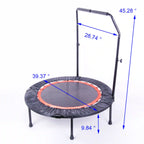 40" Foldable Mini Fitness Trampoline with Adjustable Safety Handle and 300 lb Capacity