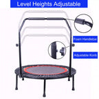 40" Foldable Mini Fitness Trampoline with Adjustable Safety Handle and 300 lb Capacity