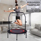 40" Foldable Mini Fitness Trampoline with Adjustable Safety Handle and 300 lb Capacity